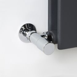 Heizkörperwinkelventil Manuell Chrom inkl. Multiadapter für 15mm Kupferrohre im Set