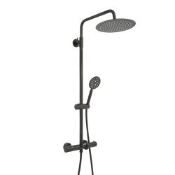 Thermostatische Duschsäule mit Wanneneinlauf inkl. rundem Duschkopf und Handbrause – Farbe wählbar - Arlo