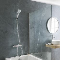 Thermostatisches Duschventil (eckig) und Handbrause – Farbe wählbar - Rune