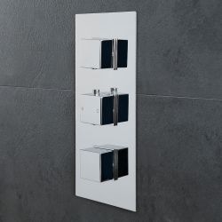 Unterputz-Thermostat für 2 Verbraucher - Chrom - Kubix