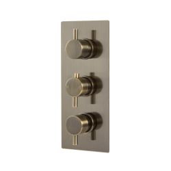 Unterputz-Thermostat für 2 Verbraucher – Gebürstetes Messing – Clarus