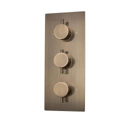 Unterputz-Thermostat für 3 Verbraucher, mit Umsteller – Gebürstetes Messing – Clarus