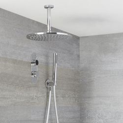 Digitale Dusche für zwei Funktionen, inkl. rundem Duschkopf zur Deckenmontage & Brause - Narus