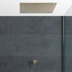 Unterputz-Einhebelmischer mit 400mm x 400mm Unterputz-Duschkopf – Gebürstetes Messing – Clarus