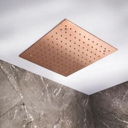 Regendusche Unterputz zur Deckenmontage eckig 400mm – satiniertes Kupfer – Alara