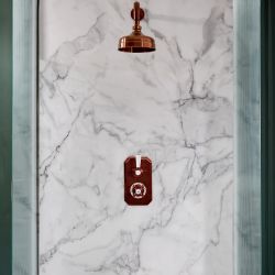 Retro Unterputz Duschsystem mit Thermostat und 155mm Wandmontage-Duschkopf - satinirtes Kupfer – Elizabeth