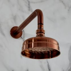 Retro-Duschkopf 150mm inkl. Wandarm – satiniertes Kupfer – Elizabeth