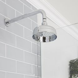 Retro 155mm Duschkopf Rund mit Wandarm, Chrom - Elizabeth