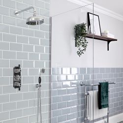 Dusch- und Badesystem mit Unterputz-Thermostat – Funktionen wählbar – Chrom/Schwarz – Elizabeth