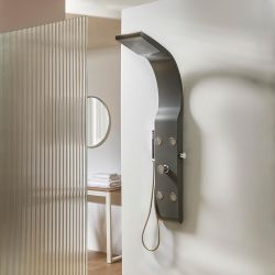 Aufputz Duschpaneel mit Regenbrause, Handbrause und Körperdüsen – Finish Wählbar – Alston