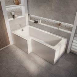 Dusch-Badewanne, rechts- oder linksbündig & Schürz wählbar – Sandford