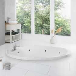 Runde Einbaubadewanne, 1800mm – Massagedüsen wählbar – Serene