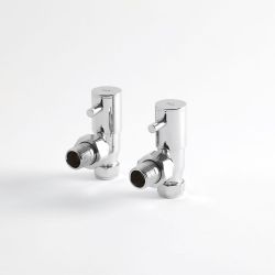 Heizkörper-Winkelventilset für 15mm Kupferrohre, manuell - Chrom