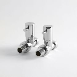 Heizkörperventil Set gerade chrom manuell, für 15mm Kupferrohre