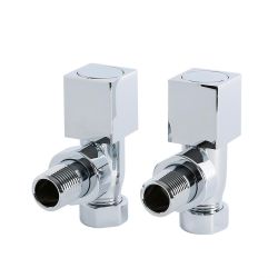 Eckiges Winkel-Ventil Paar – Chrom – Select