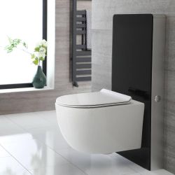 Otterton Hänge-WC Randlos mit Saru Sanitärmodul Schwarz, inkl. Spülkasten