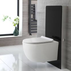 Otterton Hänge-WC Randlos mit Saru Sanitärmodul Schwarz, inkl. Spülkasten