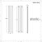 Hudson Reed Revive – Aluminium Design Heizkörper Vertikal (Doppellagig) | 1800mm x 590mm - Anthrazit
