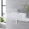 Aufsatzwaschbecken, rechteckig – 605mm x 430mm, mit 1 Hahnloch – Sandford
