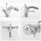 Bidet Armatur mit Zugstangen-Ablaufgarnitur, Hebelgriffe - Chrom und Weiß - Elizabeth