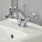 Hudson Reed Elizabeth - Bidet Armatur mit Zugstangen-Ablaufgarnitur & Kreuzgriffen - Chrom und Weiß