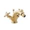 Hudson Reed Elizabeth - Bidet Armatur mit Zugstangen-Ablaufgarnitur & Kreuzgriffen - satiniertes Gold