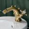 Hudson Reed Elizabeth - Bidet Armatur mit Zugstangen-Ablaufgarnitur & Kreuzgriffen - satiniertes Gold
