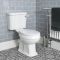 Nostalgie Bad Komplettset - Viertelkreis-Dusche, Stand-WC und Waschtisch mit Metallgestell – Richmond