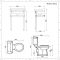 Nostalgie Bad Komplettset - Viertelkreis-Dusche, Stand-WC und Waschtisch mit Metallgestell – Richmond