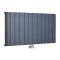 Aluminium Design Heizkörper (einlagig) mit Mittelanschluss, horizontal - H 600mm, Breite wählbar - Anthrazit - Aurora