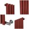 Hudson Reed x ECOSO Aruba Elektro-Designheizkörper, Rot (Booth Red) Horizontal, 635mm Hoch – Auswahl an Größen, Thermostat und Kabelabdeckung