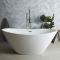 Freistehende Badewanne (oval) mit zwei erhöhten Rückenschrägen, Größe & Farbe des Überlaufs wählbar (Mittelablauf) – Ashbury