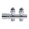 Hahnblock Heizkörperventil Gerade Manuell Chrom inkl. Multiadapter für 16mm Kupferrohre im Set