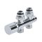 Hahnblock Heizkörperventil Gerade Manuell Chrom inkl. Multiadapter für 16mm Kupferrohre im Set