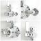 Hudson Reed Elizabeth - Retro Twin Aufputz-Thermostat für 1 Verbraucher - Chrom/Weiß