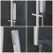 Eckiges Dusch-Thermostat mit flachem Wand-Duschkopf und Brausestangenset, Chrom - Kubix