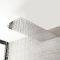 Eckiges Dusch-Thermostat mit flachem Wand-Duschkopf und Brausestangenset, Chrom - Kubix