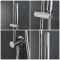 Rundes Dusch-Thermostat mit schmalem Duschkopf und Brausestangenset, Chrom - Como