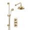 Retro Unterputz Duschsystem mit Thermostat, Wand-Duschkopf und Brausegarnitur - satiniertes Gold – Elizabeth