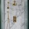 Retro Unterputz Duschsystem mit Thermostat, Wand-Duschkopf und Brausegarnitur - satiniertes Gold – Elizabeth