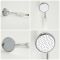 Hudson Reed Elizabeth - Duschsäule mit Aufputz-Thermostat - inkl. 194mm rundem Duschkopf, Handbrauseset und Wand-Wanneneinlauf - Chrom/Weiß