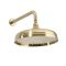 Retro Duschsäule mit Aufputz-Thermostat - inkl. 205mm rundem Duschkopf und Handbrauseset - satiniertes Gold – Elizabeth