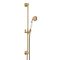 Retro Duschsäule mit Aufputz-Thermostat - inkl. 205mm rundem Duschkopf und Handbrauseset - satiniertes Gold – Elizabeth