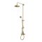 Hudson Reed Elizabeth - Duschsäule mit Aufputz-Thermostat - inkl. 194mm rundem Duschkopf und Handbrauseset - satiniertes Gold