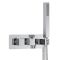 2-Wege Dusch-Thermostat inkl. Handbrause, Duschkopf 200mm x 200mm und Arm zur Deckenmontage, Chrom - Kubix
