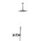 2-Wege Dusch-Thermostat inkl. Handbrause, Duschkopf 200mm x 200mm und Arm zur Deckenmontage, Chrom - Kubix
