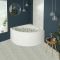 Whirlpool-Eckbadewanne, 1200mm x 1200mm, mit Schürze, Weiß – Massagedüsen wählbar – Belstone