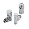 Hudson Reed - Thermostatisches Chrom-Heizkörperventil mit verchromten Griff wählbaren Adaptern