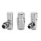 Heizkörperwinkelventil-Set Thermostatisch Chrom inkl. Multiadapter für 14mm Kupferrohre im Set