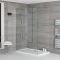 Walk-In Dusche, Chrom, inkl. Duschtasse - Wählbare Größe - Portland